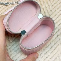 Sac de maquillage mini bandoulière de luxe en cuir, pochette élégante pour écouteurs avec double fermeture éclair, porte-clés et breloques pour sac, boîte mystère