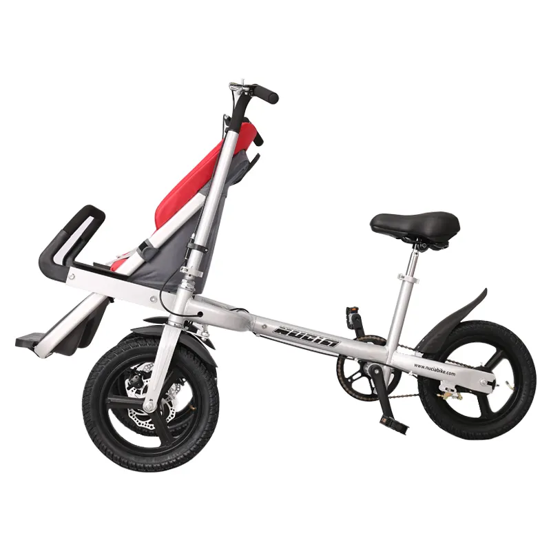 Tweepersoons Fiets Ouder-Kind Auto Met Kinderzitje Moeder Baby Auto Opvouwbare Kinderwagen