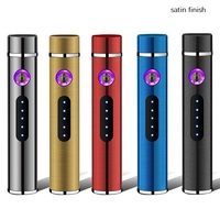 Briquet électrique intelligent à double arc USB rechargeable, plasma, coupe-vent, sans flamme, avec indicateur LED de charge, pour cigarettes, idéal pour les cadeaux promotionnels