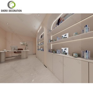 Elegant Cosmetic Wall DIsplay Showcase Lovely <b>Makeup</b> Display Counter for Cosmetic Shop Design - Product Image 6