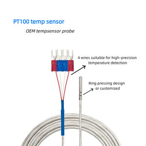 Capteur de température RTD personnalisable à 2, 3 ou 4 fils PT1000 <span class=keywords><strong>PT100</strong></span> de diamètre 5 mm, 6 mm, 8 mm, 10 mm - Product Image 2