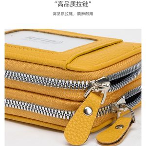 Porte-cartes accordéon tendance avec logo personnalisé, blocage RFID, double fermeture éclair pour un rangement sécurisé, fermeture éclair métallique de haute qualité - Product Image 2