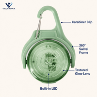 Clip lumineux LED de sécurité pour animaux de compagnie, pendentif lumineux rotatif à 360°, lampe de marche nocturne pour chien à fixer sur le collier, lampe de sécurité lumineuse pour animaux.