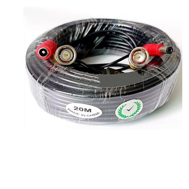 High Quality 20m BNC and DC power 2 in 1 Safe cable for CCTV camera Various lengths available cable for Analog Cameras