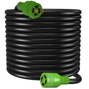 30 Amp generator kabel ekstensi 4 Cabang, 125/250V NEMA L14-30P/R, memutar mengunci kabel generator tugas berat 10/4AWG,SJTW,ETL terdaftar