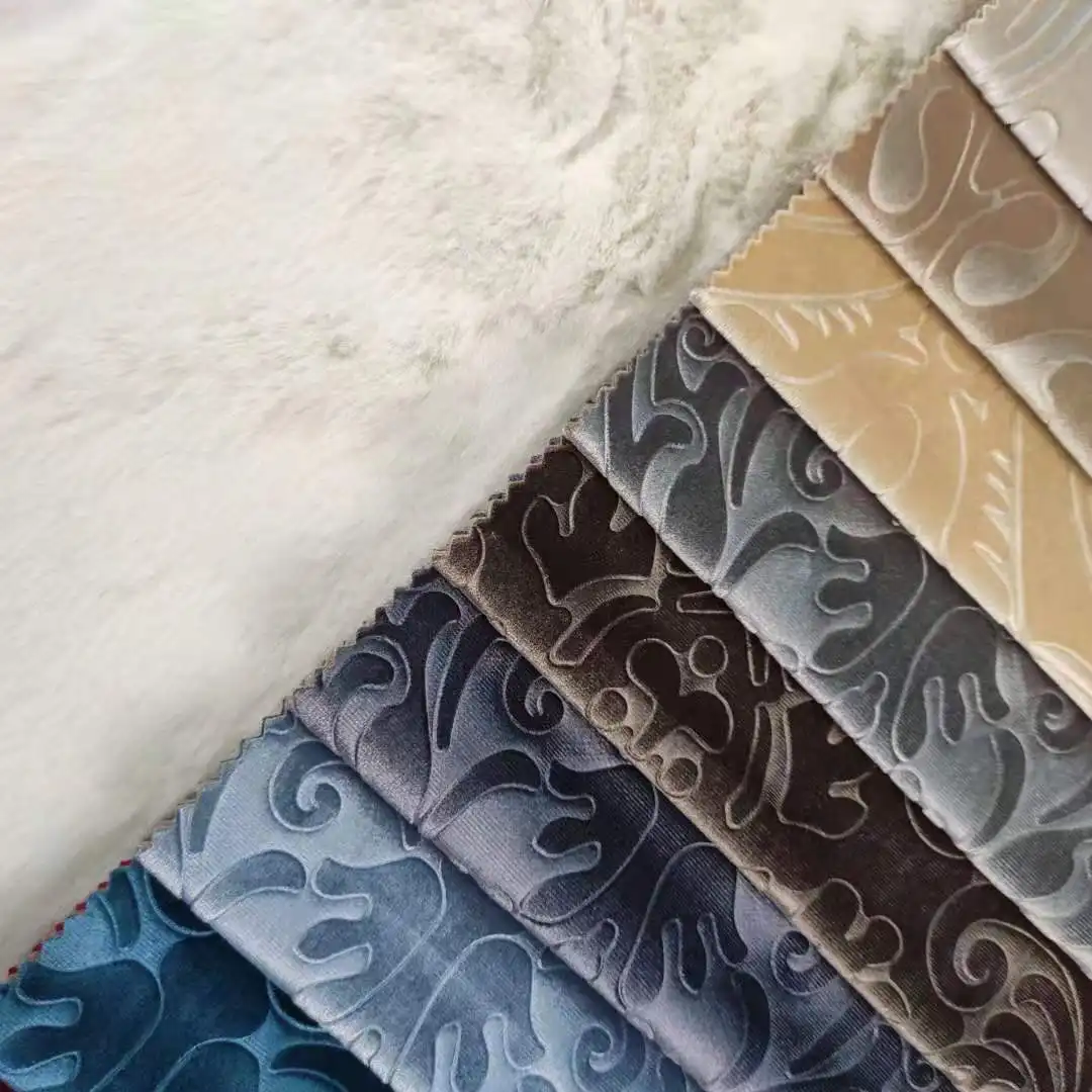 تصميم جديد 100 قماش مخملي منقوش من البوليستر لنسيج الأريكة المنزلي