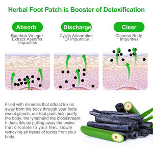 VCGSIG 100% 천연 30개입 딥 클렌징 대나무 디톡스 풋 패치 스트레스 완화 및 숙면 - Product Image 5