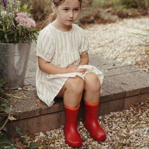 Bottes <span class=keywords><strong>de</strong></span> <span class=keywords><strong>pluie</strong></span> imperméables et durables en caoutchouc pour enfants, garçons et filles, unisexes, chaussures d'extérieur pour boue, faciles à enfiler, antidérapantes, doublure douce - Product Image 4