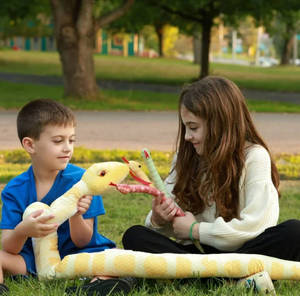 Tùy chỉnh khổng lồ con rắn nhồi bông động vật với 3 trẻ sơ sinh và 2 trứng Comforter làm bằng polyester bông vải đầy với PP bông - Product Image 2