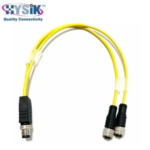 M12 4 Pinli Kodlu Erkek - 2 Dişi Y Splitter Düzeneği, CNC Takım Tezgahı Probları için - Product Image 1