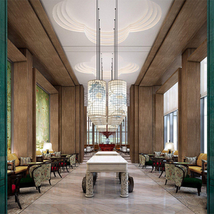 Diseño de Vestíbulo y Espacio Público, Muebles de Vestíbulo de Hotel de Madera Maciza Modernos y de Lujo, Hechos a Medida para un Resort de 5 Estrellas - Product Image 4