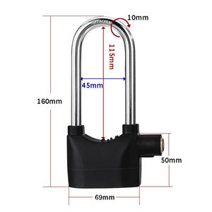 Candado con alarma de 110db personalizado de alto decibelio al por mayor candado con llave de alta resistencia antirrobo candado con alarma para motocicleta - Product Image 5