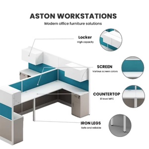 Bulk Supply Modern Office Cubicle <b>Workstation</b> Partitions Custom Configurations for Team Collaboration Office <b>Workstation</b> Desks - Product Image 3