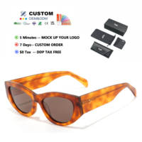 Gafas de Sol Cat-Eye Modernas y a la Moda, UV400, Ligeras, Duraderas, Versátiles, para Uso Diario en Exteriores, Unisex, de Acetato de Lujo