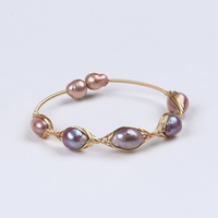 Bracelet réglable en perles d'eau douce faites à la main