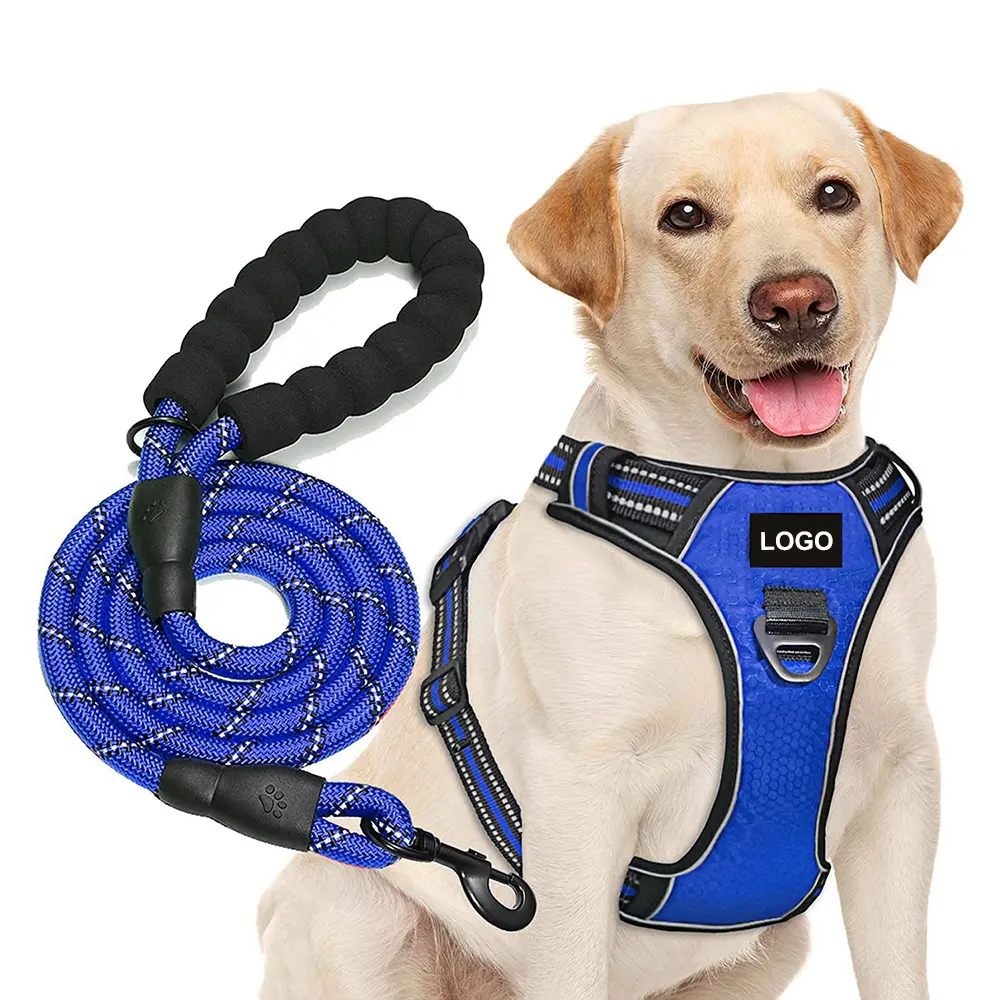 Soft Padding Easy Walk Leash Harnesses For Dogs  Reflective Mesh Hiking Custom Outdoor Training Adjustable Pet Dog Harness