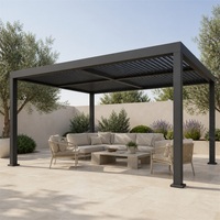 Pergola motorisée en aluminium avec toit à lamelles imperméable pour l'extérieur, pergola en aluminium à lamelles avec contrôle intelligent par capteur