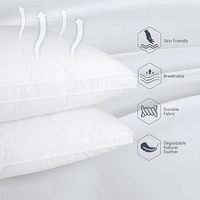 Oreiller en duvet de canard, fermeté moyenne, soutien optimal, literie d'hôtel, blanc, certifié BSCI RDS