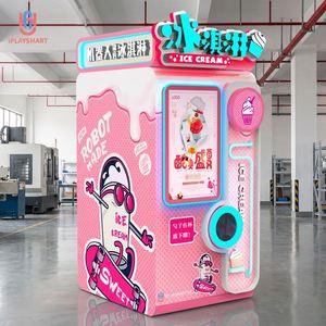Distributeur automatique de yaourts et de glaces à monnayeur avec code QR et jetons, design robotique, écran tactile 32 pouces - Product Image 1