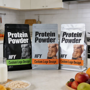 Bolsa de Embalaje de Plástico de Grado Alimenticio con Cierre Hermético Personalizada, Bolsa de Fondo Plano para Polvo de Té con Leche Instantáneo, Café en Polvo y Proteína - Product Image 2