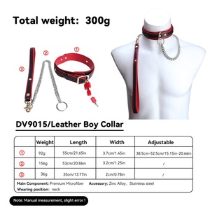 Collar BDSM de Cuero Ajustable Rojo y Negro con Pequeño Candado, Accesorio de Bondage Fetiche, Productos para Adultos para Juegos de Rol - Product Image 6