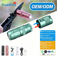 TrustFire Mini Lampe Torche LED Magnétique Portable 105 Lumens USB-C Rechargeable en Alliage d'Aluminium, Lampe Porte-clés EDC pour Usage Quotidien