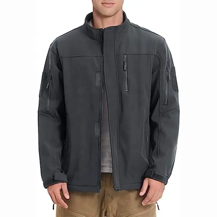 New Design Outdoor Soft Shell Men's Jacket with Fleece Lining Heated Motorcycle Clothing Custom