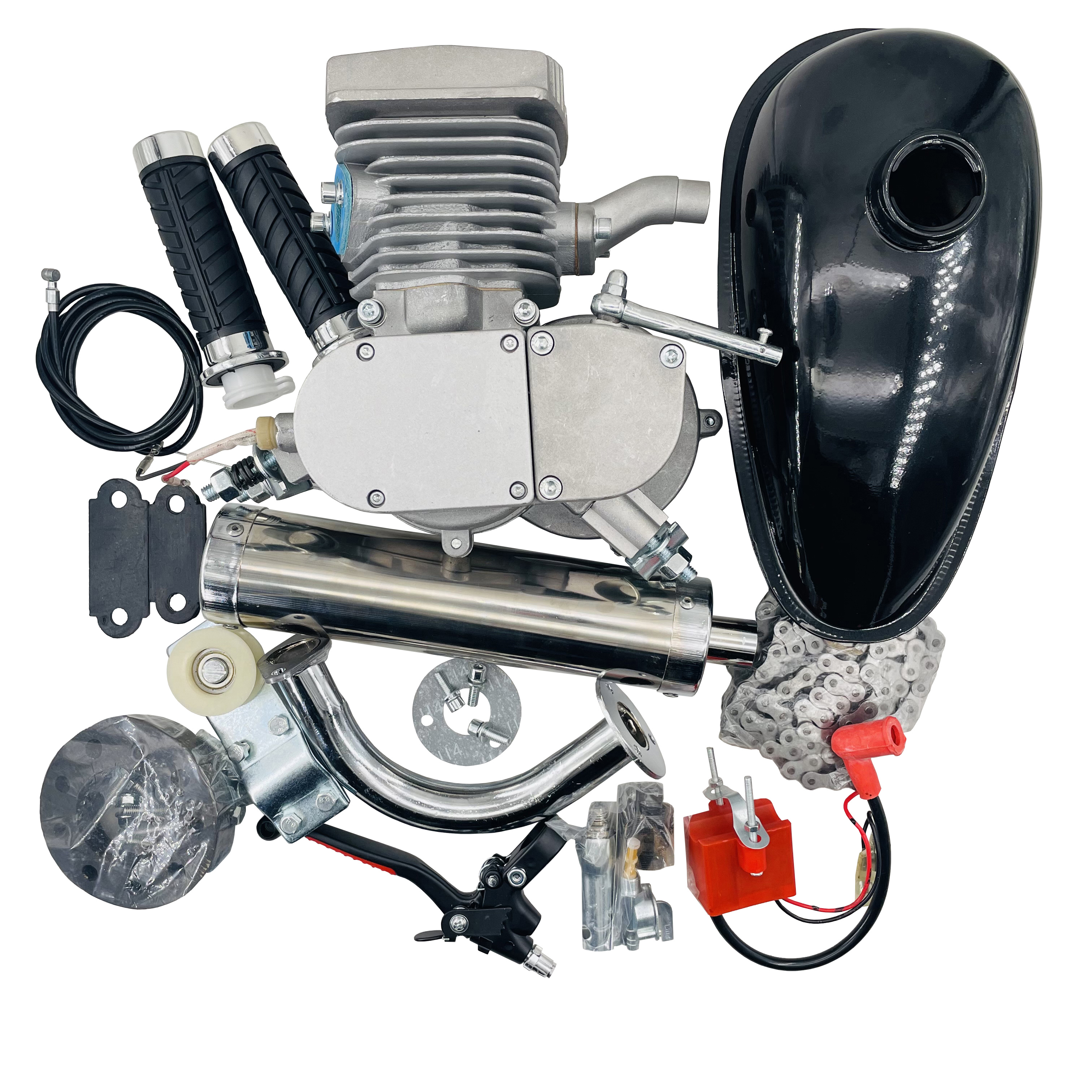 80cc Engine Chain, Stainless Timing Chain Kit Made Of Stainless Steel Broken For 49cc 60cc 66cc 80cc Engine Motorized Bicycle Bike (Black