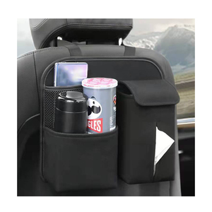 Car Seat Back Organizer Suede Bag Car Storage Tissue Box Travel Storage Bag Auto Accessories