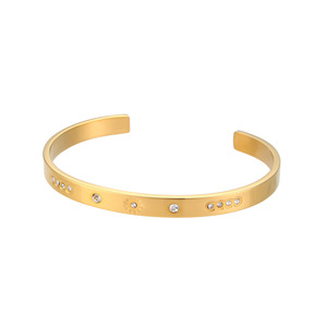 Qiuhan – Bracelets de créateur OEM, bijoux en acier inoxydable, Bracelet ouvert en Zircon Octave Star - Product Image 3