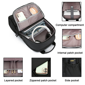 High Quality Polyester Waterproof Material Business Backpack Strap USB Interface Laptop Waterproof Travel and Schoolbag - Product Image 6