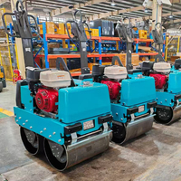 Compacteur vibrant de sol, rouleau compresseur routier 600KG 500KG, à tambour simple ou double, autoporté