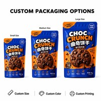 Emballages personnalisés pour biscuits au chocolat, sachets refermables imprimés numériquement pour biscuits, pâtisseries, en-cas et emballages alimentaires