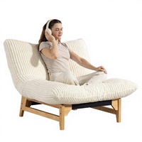 Fauteuil d'appoint Cloud Lounge surdimensionné, fauteuil de lecture confortable pour adultes |   Meubles de maison |   Salon Chambre à coucher |   Velours |   Cadre en bois |