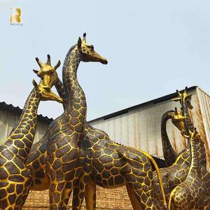 รูปปั้นทองสัมฤทธิ์รูปยีราฟสำหรับตกแต่งสวนกลางแจ้งขนาดเท่าชีวิตจริงออกแบบได้ตามต้องการ - Product Image 5
