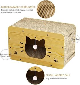 Casa de diseño de madera para gatos, casa barata para interiores para gatos con tablero para rascar a la <span class=keywords><strong>venta</strong></span> - Product Image 4