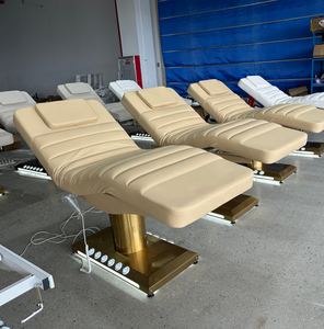 Beauty Salon Esthetician Furniture Gold Base Luxury Spa Massage Table Lash <b>Bed</b> Curve Facial <b>Bed</b> Electric Cosmetic Eyelash <b>Bed</b> - Product Image 2