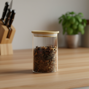 <b>Storage</b> Jar With Bamboo Lid 3 Pack Spice <b>Container</b> For <b>Kitchen</b> Organization - Product Image 3