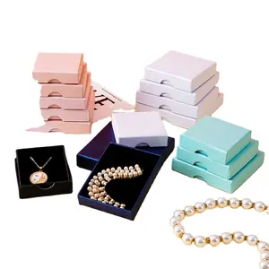 Rigid Jewelry Box with Printed Logo Support Vanishing Varnishing Printing Handling Superior Bottom Cover Rings Paper Packaging