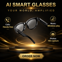 Lunettes intelligentes IA avec caméra 1080P, traduction en temps réel, appels, enregistrement vidéo HD, audio mains libres