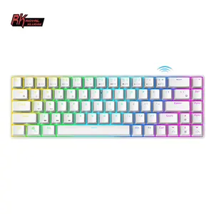 Royal Gambiarra RK68 máquina de escrever luz up bt teclado gaming teclado mecânico 60% 360 graus rotate rgb com slot tastiera wirele