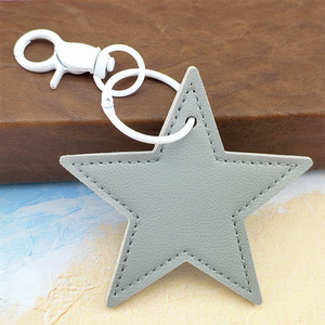 PU Leather Star Keychain Color Painted Dog Clasp Pendant Custom Logo Key Ring Bag Backpack Car Gift Wholesale - Product Image 3