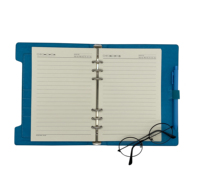 Carnet de notes à feuilles mobiles en cuir PU rétro avec logo personnalisé A5 carnet de notes rechargeable pour agenda d'entreprise carnet de notes de couleur unie