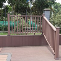 Système de garde-corps en composite bois-plastique (WPC) pour balcon, clôture de prévention des incendies, terrasse et escalier, installation extérieure facile