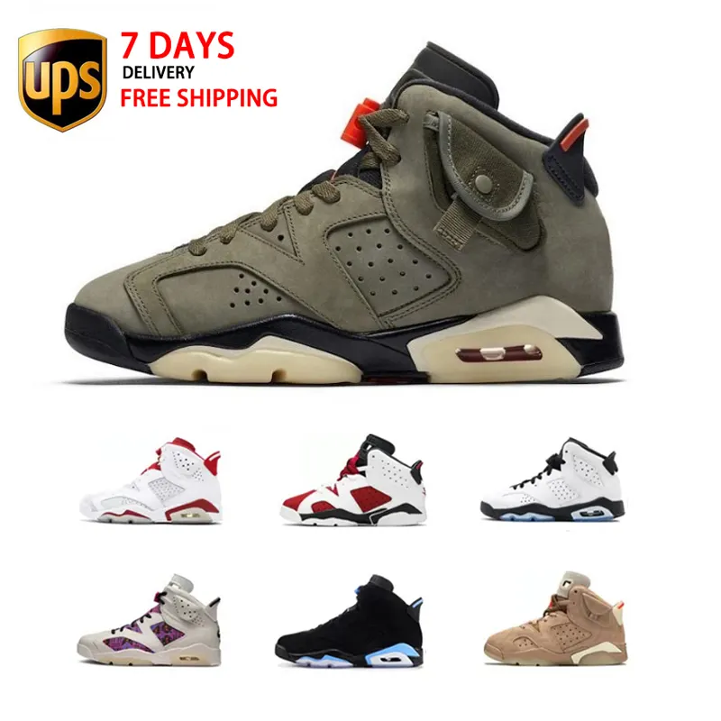 Free shipping Brand 6s Men Woman outdoor Red Oreo Cool Grey Georgetown Hare UNC White Chrome 2023 Basketball Shoes Jordaneliedly