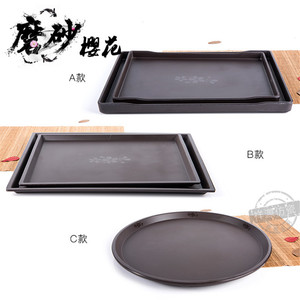 Bandejas de Servir Xiangyuan de Melamina Imitación Porcelana Color Café con Borde Esmerilado, Platos Irrompibles para Comida de Hotel - Product Image 1