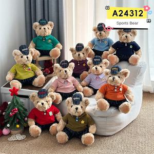 Nouvel ours en peluche super doux pour concessionnaires automobiles, ours en peluche avec logo polo, emblème de voiture, ours en relief, maille lavée - Product Image 6