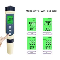 Multi-function Wholesale Price TDS/EC/PH/Salinity/Temp Meter Digital Water Quality Tester Drinking Water Aquariums OEM/ODM/OBM