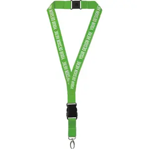 Benutzer definierte umwelt freundliche gedruckte Logo Green Polyester Lanyard ID-Abzeichen mit Metall haken