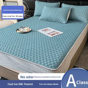 Ensemble de matelas rafraîchissant moderne en latex pour dortoir étudiant, trois pièces en soie glacée pour l'été, drap-housse imprimé lavable fabriqué à <span class=keywords><strong>la</strong></span> machine - Product Image 3